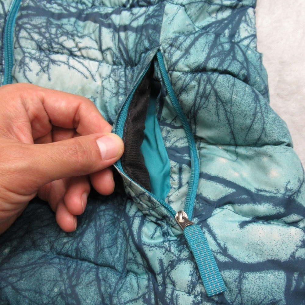 Patagonia Down Sweater Down‎ Jacket Girls XL 14 Teal Tree Print Puffer Warm READ - Picture 5 of 16